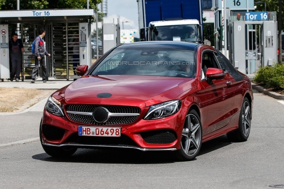 Mercedes-Benz C-Class Coupe 2016 spied with minimal camouflage