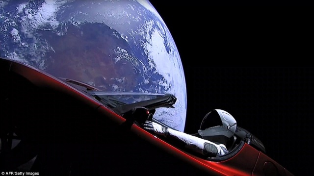 Elon Musk's Tesla Roadster Is Riding In Space
